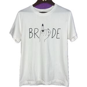 White Bride Ring Finger Graphic Tee Funny Size M Bridal Shower Bachelorette